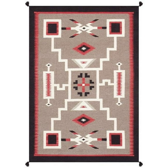 Pasargad Home Tuscany Collection Reversible Wool Mocha Area Rug- 4'10'' X 7' 0''
