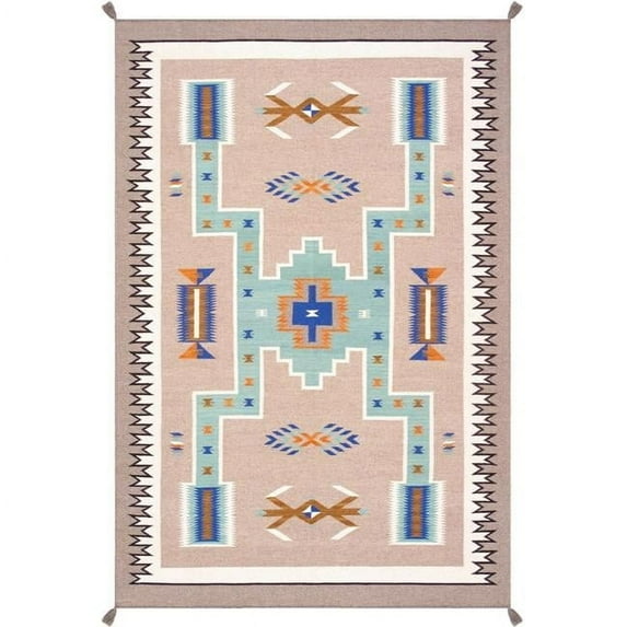 Pasargad Home Tuscany Collection Reversible Wool Mocha Area Rug- 6' 0'' X 9' 0''