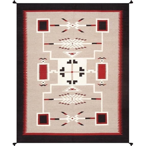 Pasargad Home Tuscany Collection Reversible Wool Mocha Area Rug- 8' 1'' X 9'10''
