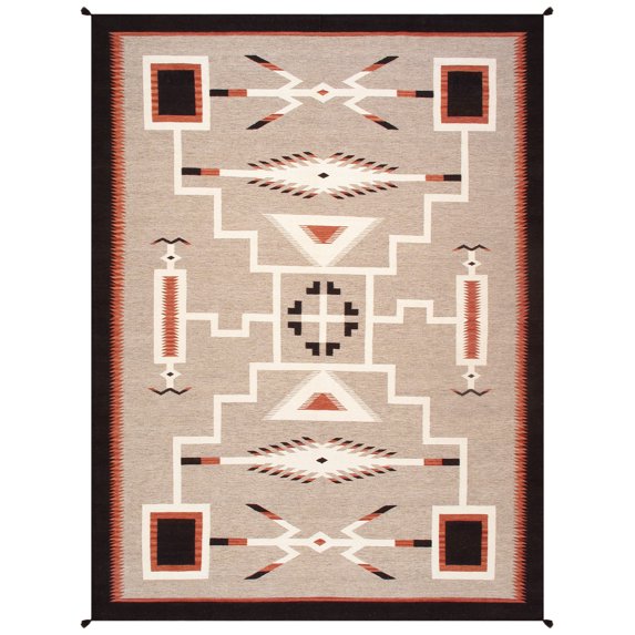 Pasargad Home Tuscany Collection Reversible Wool Mocha Area Rug- 8'11'' X 12' 0''