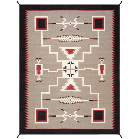 Pasargad Home PNT-308 8x10 Tuscany Collection Reversible Wool Mocha Area Rug- 8' 2'' X 10' 0''