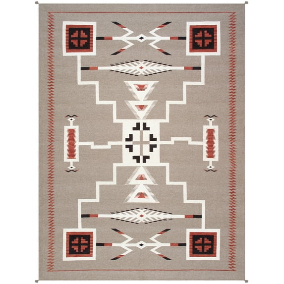 Pasargad Home PNT-309 9x12 Tuscany Collection Reversible Wool Mocha Area Rug- 9' 0'' X 12' 1''