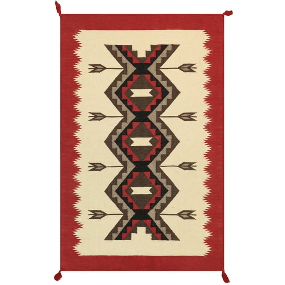 Pasargad Home PNT-252 5x7 Tuscany Collection Reversible Wool Multicolor Area Rug- 5' 2'' X 7' 0''