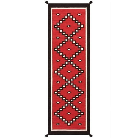 Pasargad Home  Tuscany Collection Reversible Wool Red Area Rug- 2' 7in. X 8' 2in.