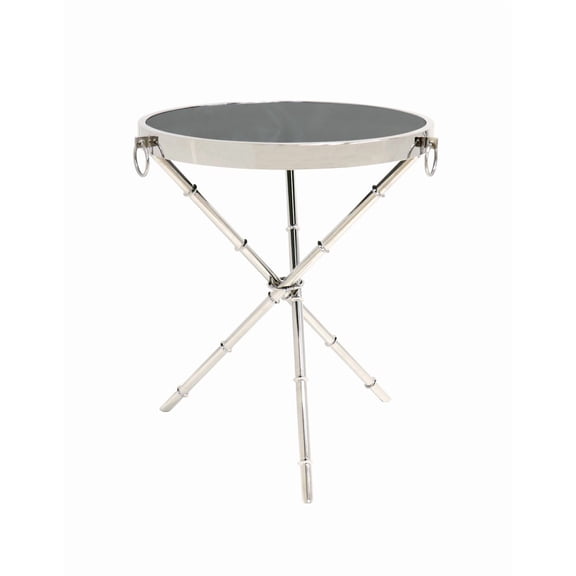 Pasargad Home Vicenza Collection Steel & Glass Side Table