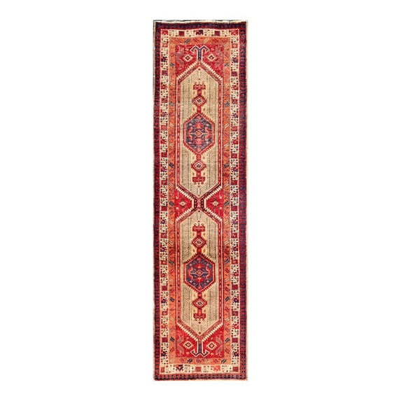 Pasargad Home Vintage Azerbaijan Camel Wool Area Rug  3' 1" X 11' 9"