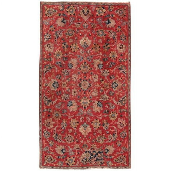 Pasargad Home Vintage Azerbaijan Red Lamb's Wool Area Rug 4' 3" X 8'10"