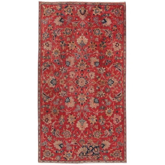 Pasargad Home Vintage Azerbaijan Red Lamb's Wool Area Rug 4' 3" X 8'10"