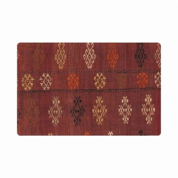 Pasargad Home Vintage Wool Geometric Turkish Accent Pillow in MultiColor- 15 x 24, Contemporary, Rectangular