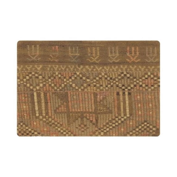 Pasargad Home Vintage 15" x 23" Lamb's Wool Accent Pillow Cover in Brown