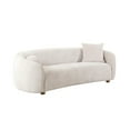 thumbnail image 1 of Pasargad Home Zarina Upholstered Modern Sofa with 2 Pillows in Ivory, 1 of 8