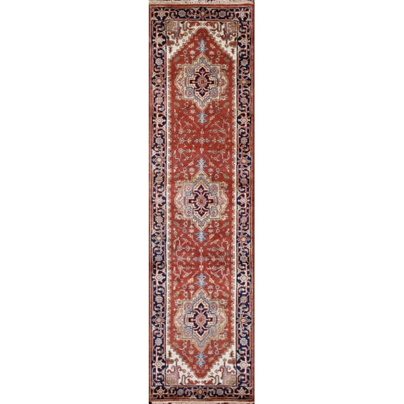 Pasargad Home pb-10b rnr 2.08x20 2 ft. 8 in. x 19 ft. 11 in. Serapi Collection Hand-Knotted Wool Rug