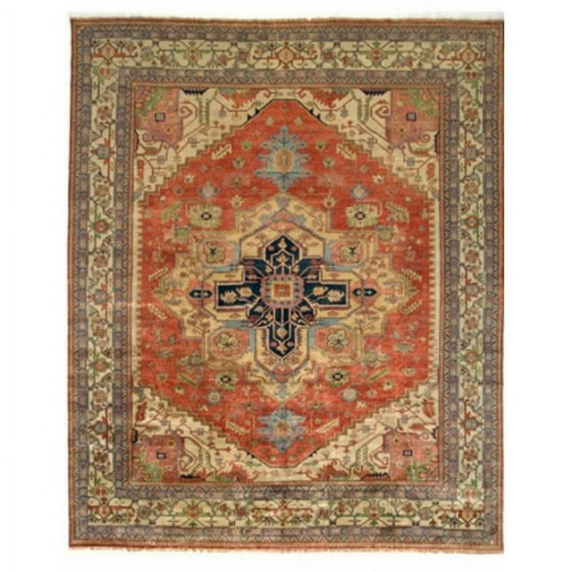 Pasargad PB-10B 8x10 rst-nvy 7 ft.11 in. x 10 ft. 0 in. Serapi Collection Hand-Knotted Wool Area Rug