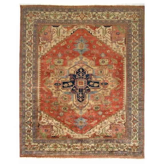 Pasargad PB-10B 8x10 rst-nvy 7 ft.11 in. x 10 ft. 0 in. Serapi Collection Hand-Knotted Wool Area Rug