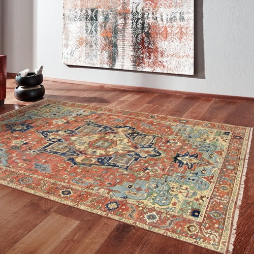 pasargad serapi hand knotted wool rust area rug