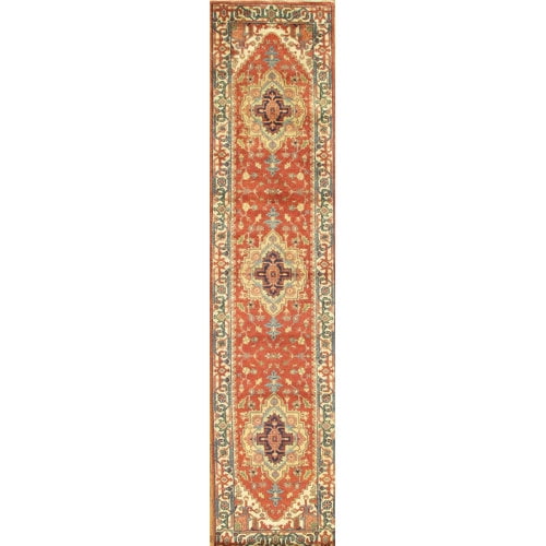 Pasargad Serapi Hand-Knotted Wool Red Area Rug