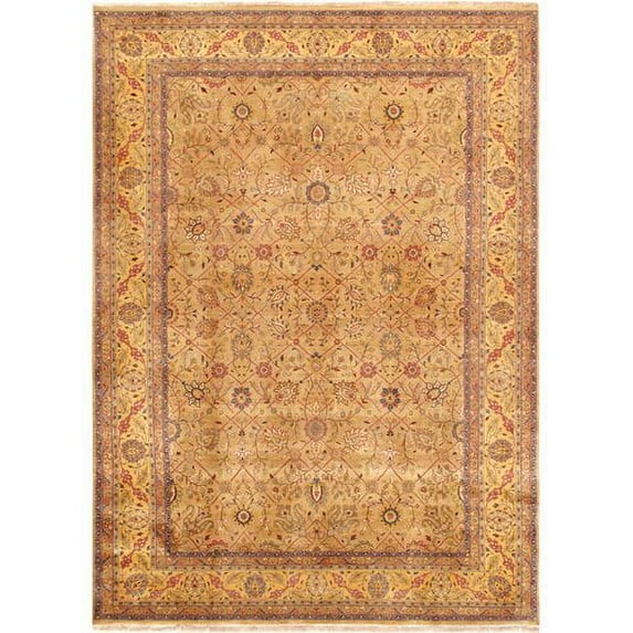 Pasargad Tabriz Hand-Knotted Silk/Wool Camel Area Rug