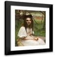 thumbnail image 1 of Pascal-Adolphe-Jean Dagnan-Bouveret 20x24 Black Modern Framed Museum Art Print Titled - A Portrait of a Girl in a White Dress, 1 of 5