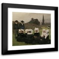 thumbnail image 1 of Pascal-Adolphe-Jean Dagnan-Bouveret 22x20 Black Modern Framed Museum Art Print Titled - Breton Women at a Pardon (1887), 1 of 5