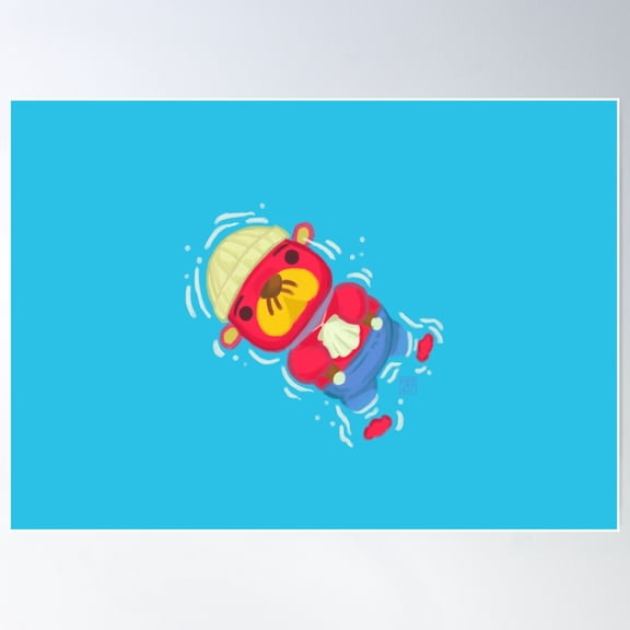 Pascal Floating In The Sea Poster Wall Art, Modern Wall Decor For Living Room Bedroom, 8x12 UNFRAMED