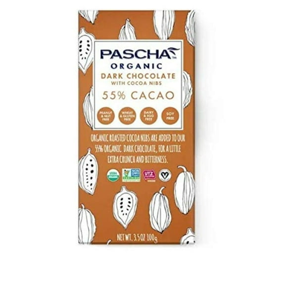 Pascha - Bar Chocolate W/cocao Nibs - Case of 10 - 2.82 OZ