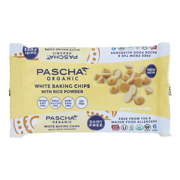 Pascha Organic Rice Milk Chocolate Baking Chips; Chocolate - (Case of 8 - 7 oz)