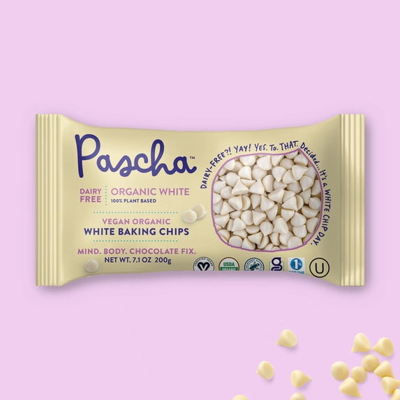 Pascha Organic White Baking Chips with Rice Powder - 7.1 oz Pack of 3