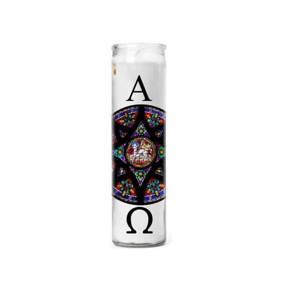 Paschal Candle Resurrection Easter Glass Candle 8 Inch Religious Easter Candle, Christ the Light, Religious Prayer Candle, Easter Basket Gift, Resurrection Gift