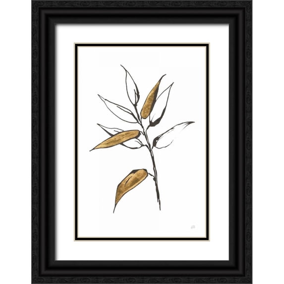 Paschke, Chris 11x14 Black Ornate Wood Framed with Double Matting Museum Art Print Titled - Leafed V