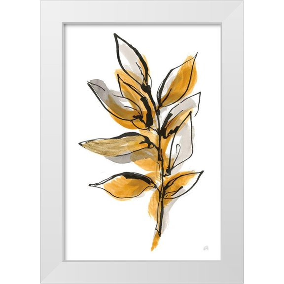 Paschke, Chris 11x14 White Modern Wood Framed Museum Art Print Titled - Amber Leaves II