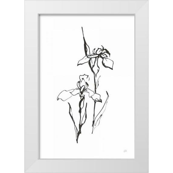 Paschke, Chris 11x14 White Modern Wood Framed Museum Art Print Titled - Line Iris II