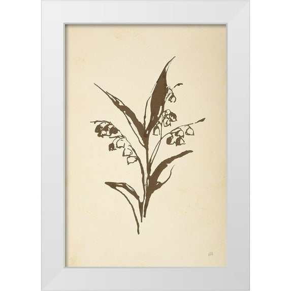 Paschke, Chris 11x14 White Modern Wood Framed Museum Art Print Titled - Vintage Line Lily of the Valley I