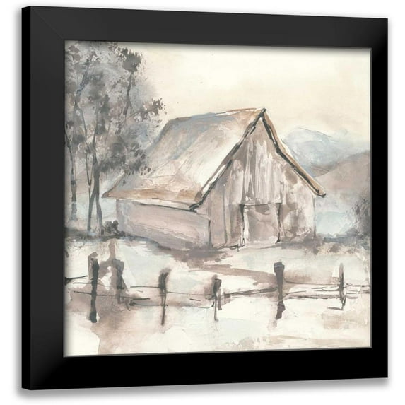 Paschke, Chris 12x12 Black Modern Framed Museum Art Print Titled - Barn VII