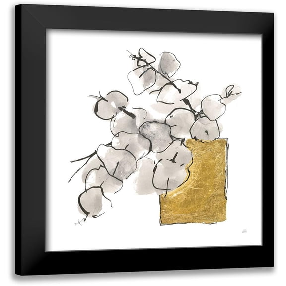 Paschke, Chris 12x12 Black Modern Framed Museum Art Print Titled - Delicate Gilded Vase IV