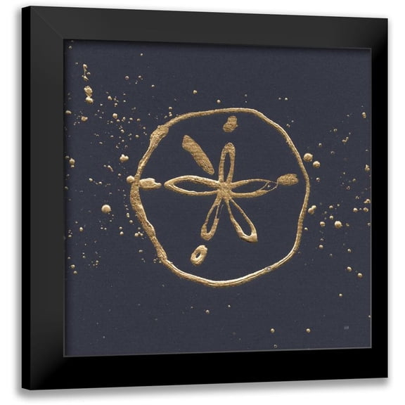 Paschke, Chris 12x12 Black Modern Framed Museum Art Print Titled - Gold Sand Dollar I