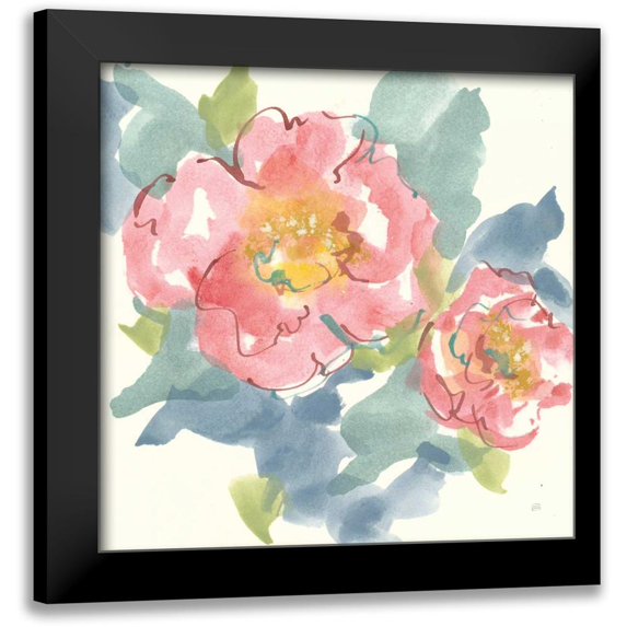 Paschke, Chris 12x12 Black Modern Framed Museum Art Print Titled - Peony in the Pink I on White