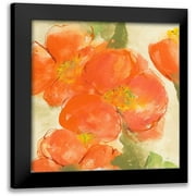 Paschke, Chris 12x12 Black Modern Framed Museum Art Print Titled - Tangerine Poppies I