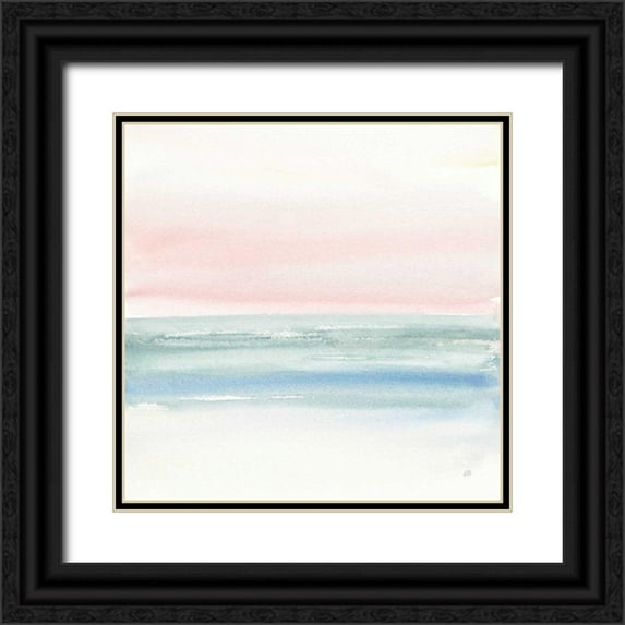 Paschke, Chris 12x12 Black Ornate Wood Framed with Double Matting Museum Art Print Titled - Pink Fog II