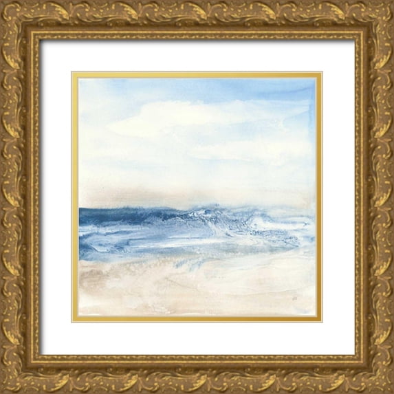 Paschke, Chris 12x12 Gold Ornate Wood Framed with Double Matting Museum Art Print Titled - Surf and Sand