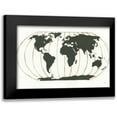 thumbnail image 1 of Paschke, Chris 14x11 Black Modern Framed Museum Art Print Titled - World Map Gold Lines, 1 of 5