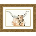 thumbnail image 1 of Paschke, Chris 14x11 Gold Ornate Wood Framed with Double Matting Museum Art Print Titled - Longhorn I, 1 of 4