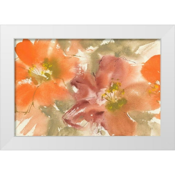 Paschke, Chris 14x11 White Modern Wood Framed Museum Art Print Titled - Tribal Lilies II