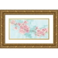 thumbnail image 1 of Paschke, Chris 14x9 Gold Ornate Wood Framed with Double Matting Museum Art Print Titled - Cherry Blossom II Teal, 1 of 4