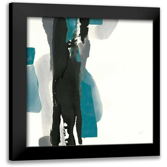 Paschke, Chris 15x15 Black Modern Framed Museum Art Print Titled - Black and Teal II