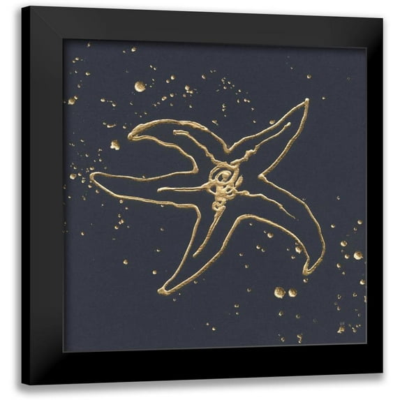Paschke, Chris 15x15 Black Modern Framed Museum Art Print Titled - Gold Starfish III