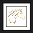 thumbnail image 1 of Paschke, Chris 15x15 Black Ornate Wood Framed with Double Matting Museum Art Print Titled - Gilded Filly on White, 1 of 4