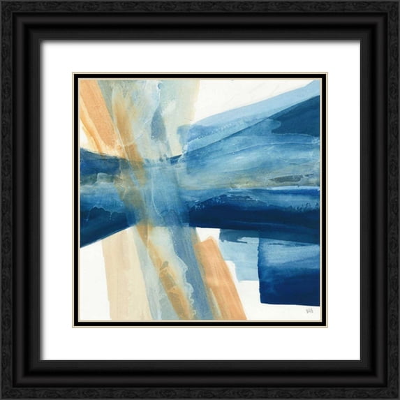 Paschke, Chris 15x15 Black Ornate Wood Framed with Double Matting Museum Art Print Titled - Indigo II