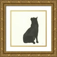 thumbnail image 1 of Paschke, Chris 15x15 Gold Ornate Wood Framed with Double Matting Museum Art Print Titled - Black Cat II, 1 of 4