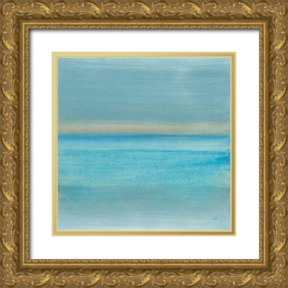 Paschke, Chris 15x15 Gold Ornate Wood Framed with Double Matting Museum Art Print Titled - Coastal Abstraction VI