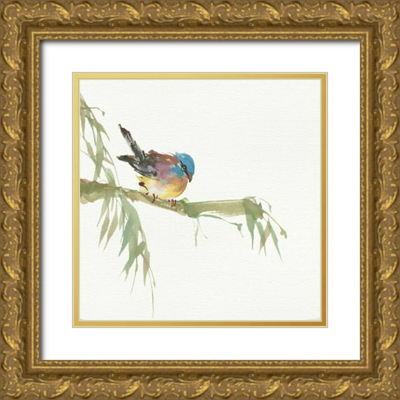 Paschke, Chris 15x15 Gold Ornate Wood Framed with Double Matting Museum Art Print Titled - Finch